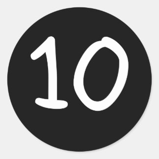 Redonda Pegatina de números de personalizado de ronda negr