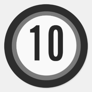 Redonda Pegatina de números negros