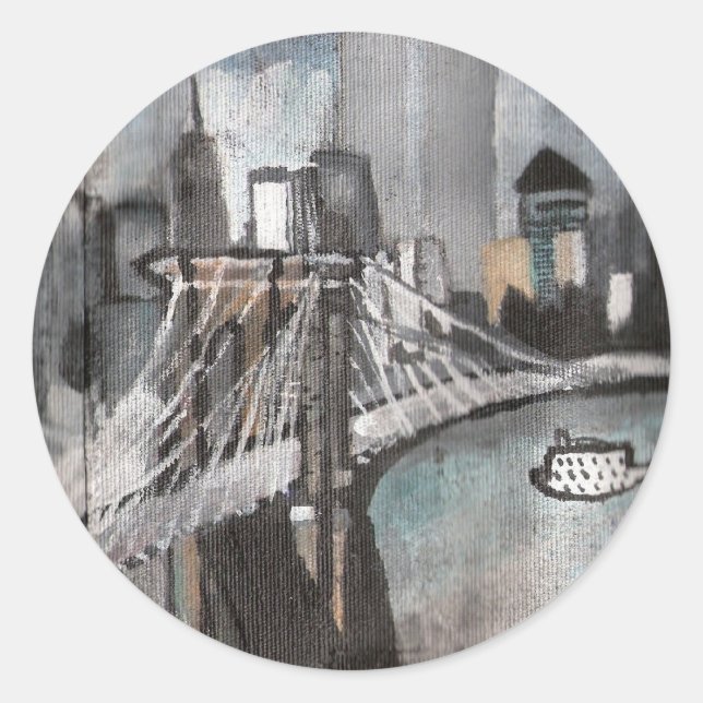 Redonda Pegatina de NYC (Anverso)