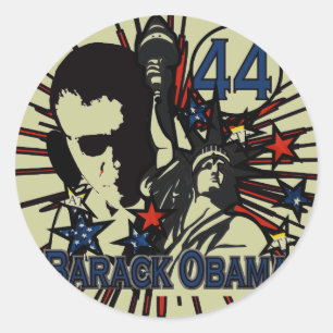 Redonda Pegatina de Obama -
