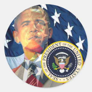 Redonda Pegatina de Obama
