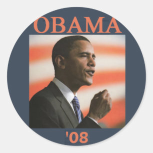 Redonda Pegatina de Obama '08
