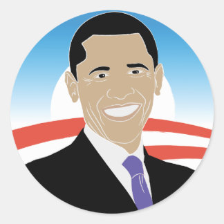 Redonda Pegatina de Obama 2008