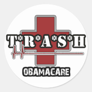 Redonda Pegatina de Obamacare de la basura