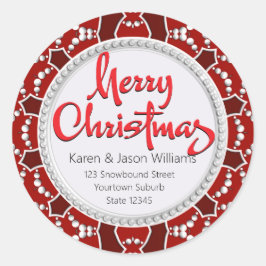 Redonda Pegatina de obsequios/sellos de Navidades blancos 