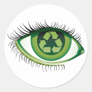 Redonda Pegatina de ojos de reciclaje