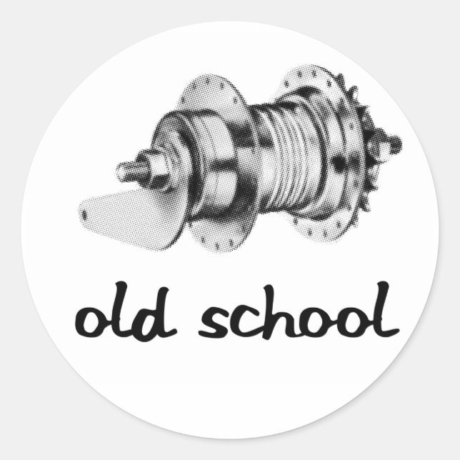 Redonda Pegatina de Old School Coaster Hub (Anverso)