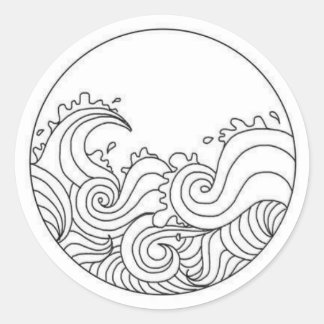 Redonda Pegatina de oleada