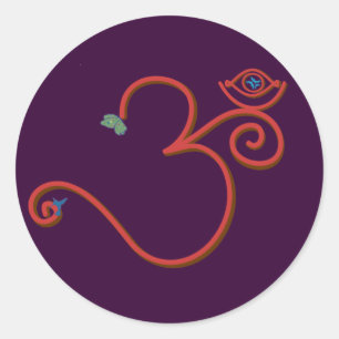 Redonda Pegatina de OM de la alegría