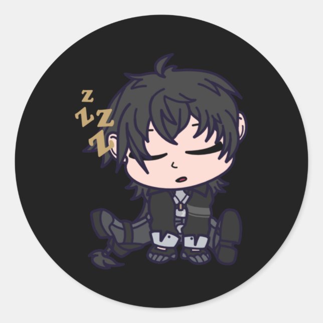 Redonda Pegatina de ondas de Wuther de Masc Rover Chibi (Anverso)