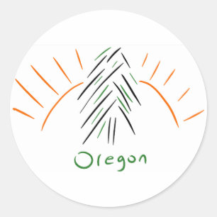 Redonda Pegatina de Oregon