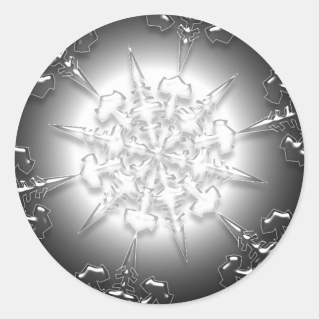 Redonda Pegatina de ornamento plateado (Anverso)