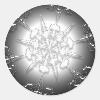 Redonda Pegatina de ornamento plateado