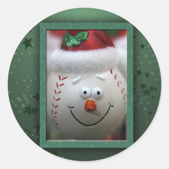 Redonda Pegatina de ornamentos de béisbol (Anverso)