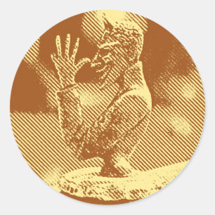 Redonda Pegatina de Ornamentos de la Capucha de Vintage