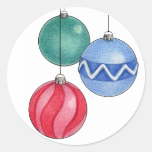 Redonda Pegatina de Ornamentos de Navidad