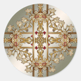 Redonda Pegatina de Ornate Gold
