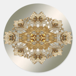 Redonda Pegatina de Ornate Gold