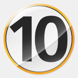 Redonda Pegatina de oro número 10