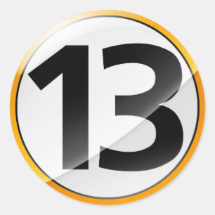 Redonda Pegatina de oro número 13