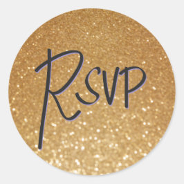 Redonda Pegatina de oro RSVP