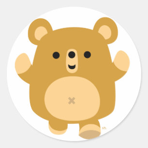 Redonda Pegatina de oso cariñoso Personalizado