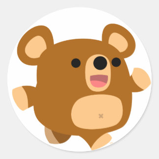 Redonda Pegatina de oso lúdico Personalizado