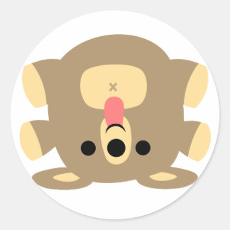 Redonda Pegatina de oso Personalizado Cheeky