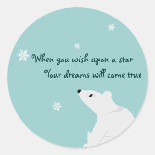 Redonda Pegatina de oso polar lindo - personalizable