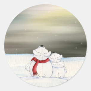 Redonda Pegatina de osos polares