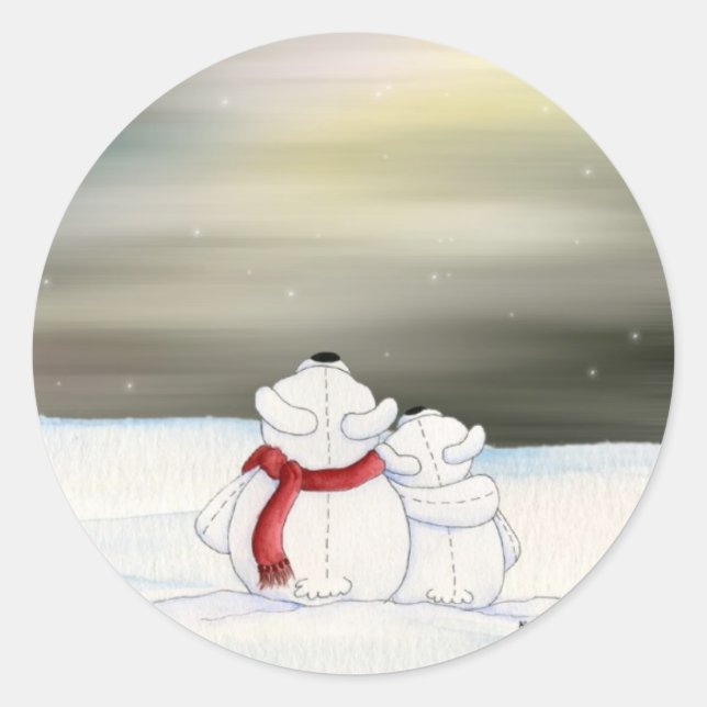 Redonda Pegatina de osos polares (Anverso)