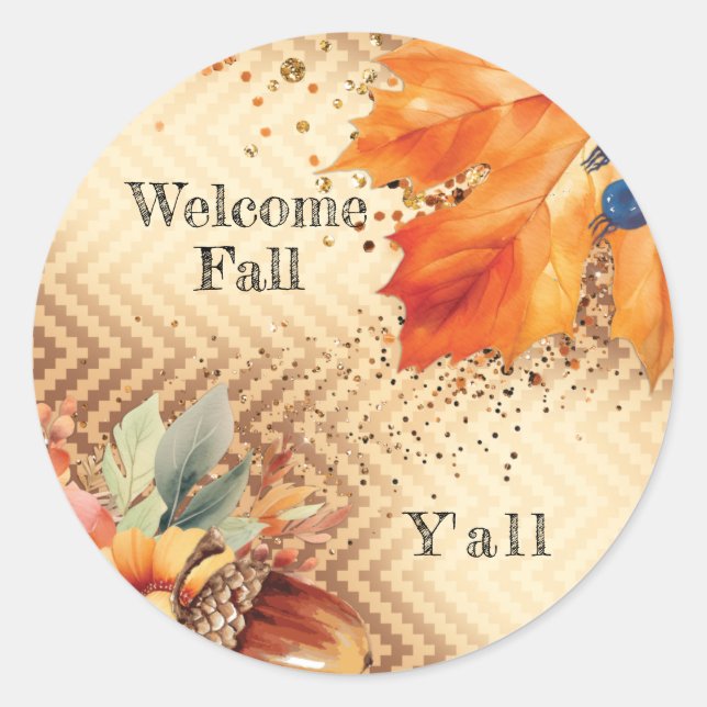 Redonda Pegatina de otoño (Anverso)