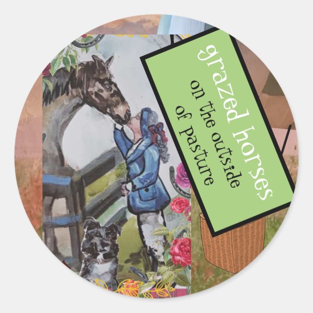 REDONDA PEGATINA DE OVAL DE LAWN MOWED (Anverso)