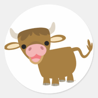 Redonda Pegatina de Ox de Personalizado corto