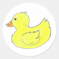 Pegatina de pájaro de los patos de goma amarillos 