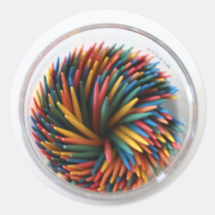 Redonda Pegatina de palillos de dientes de colores