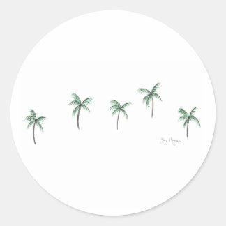 Redonda Pegatina de Palm Trees