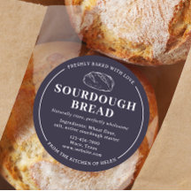 Pegatina de pan de panadería de masa madre Taupe P