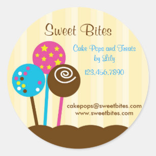 Redonda Pegatina de panadería Cake Pops