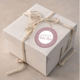 Redonda Pegatina de panadería personalizado hecho con amor