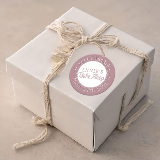 Redonda Pegatina de panadería personalizado hecho con amor (Subido por el creador)