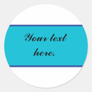 Redonda Pegatina de pancartas azules con texto Personaliza