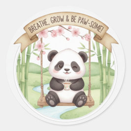 Redonda Pegatina de Panda Adorable