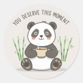 Redonda Pegatina de Panda Adorable | Kawaii Motivacional