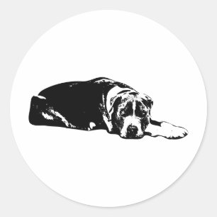 Redonda Pegatina de pantalla monocroma Pitbull Mix