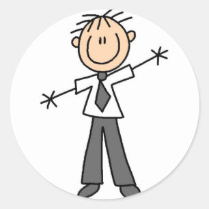 Redonda Pegatina de papá de la figura del stick