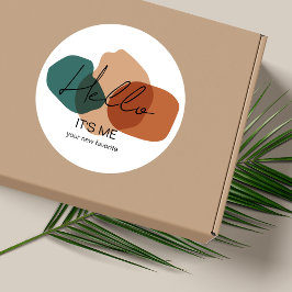 Redonda Pegatina de paquetes de negocios de Hello