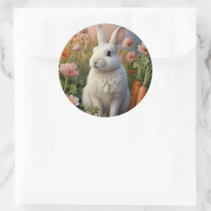 Redonda Pegatina de Parches de Blossom Bunny & Carrot