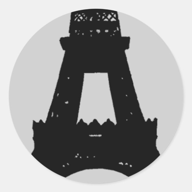 Redonda Pegatina de París por la noche (Anverso)