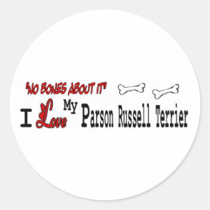 Redonda Pegatina de Parson Russell Terrier (I Love)